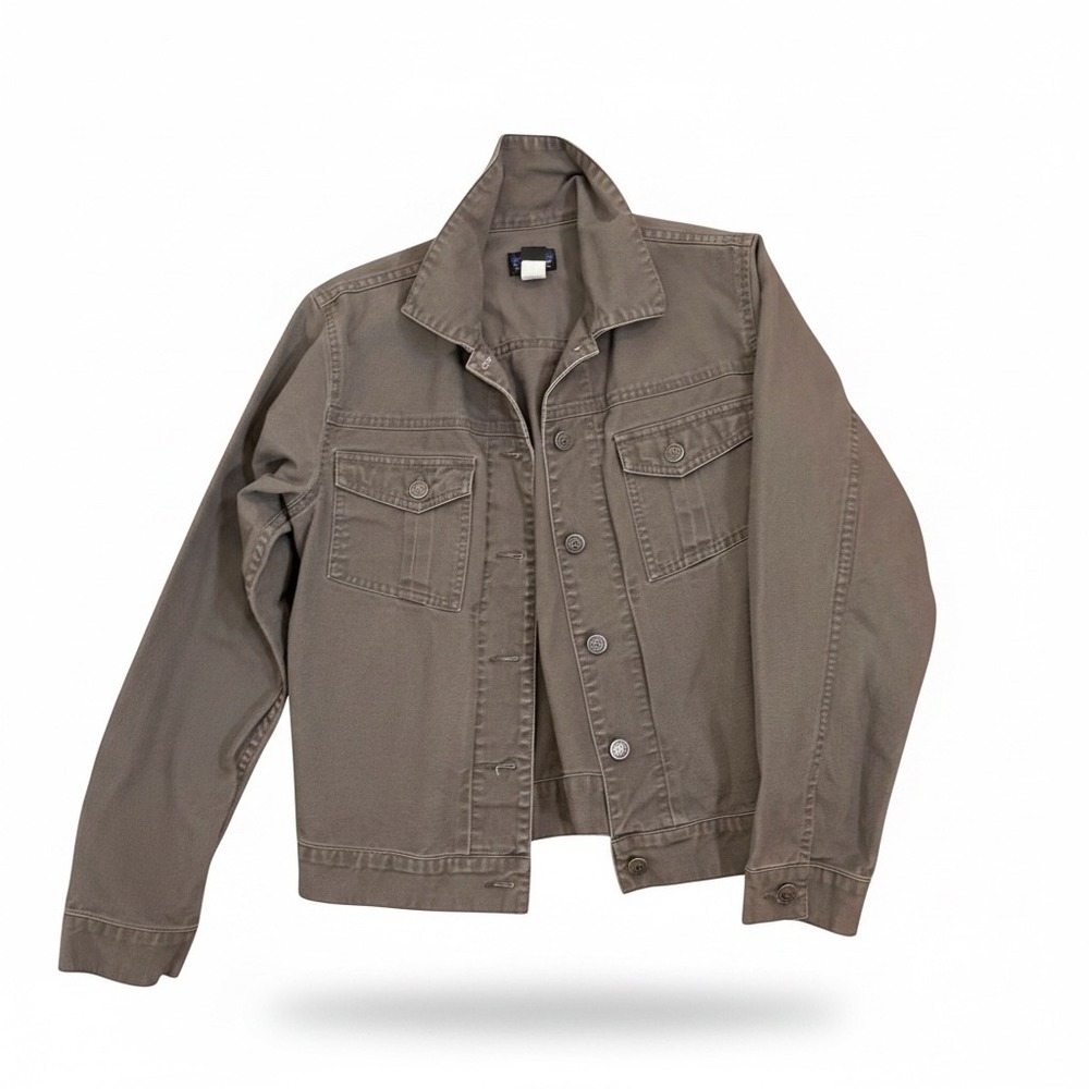 Patagonia Jacket Womens M Gray Organic Cotton Canvas Trucker Utility Outdoor